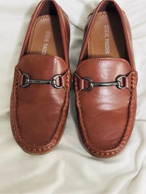 Steve Madden Kids Brown Leather Bit Loafers